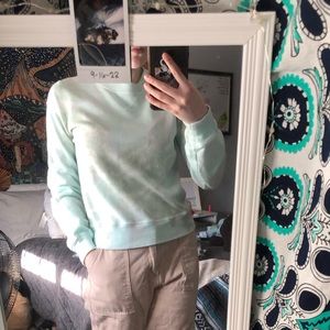 White/Teal XS Crew Neck